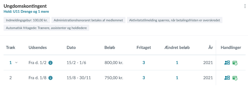 Opret kontingentopkrævning i Holdsport