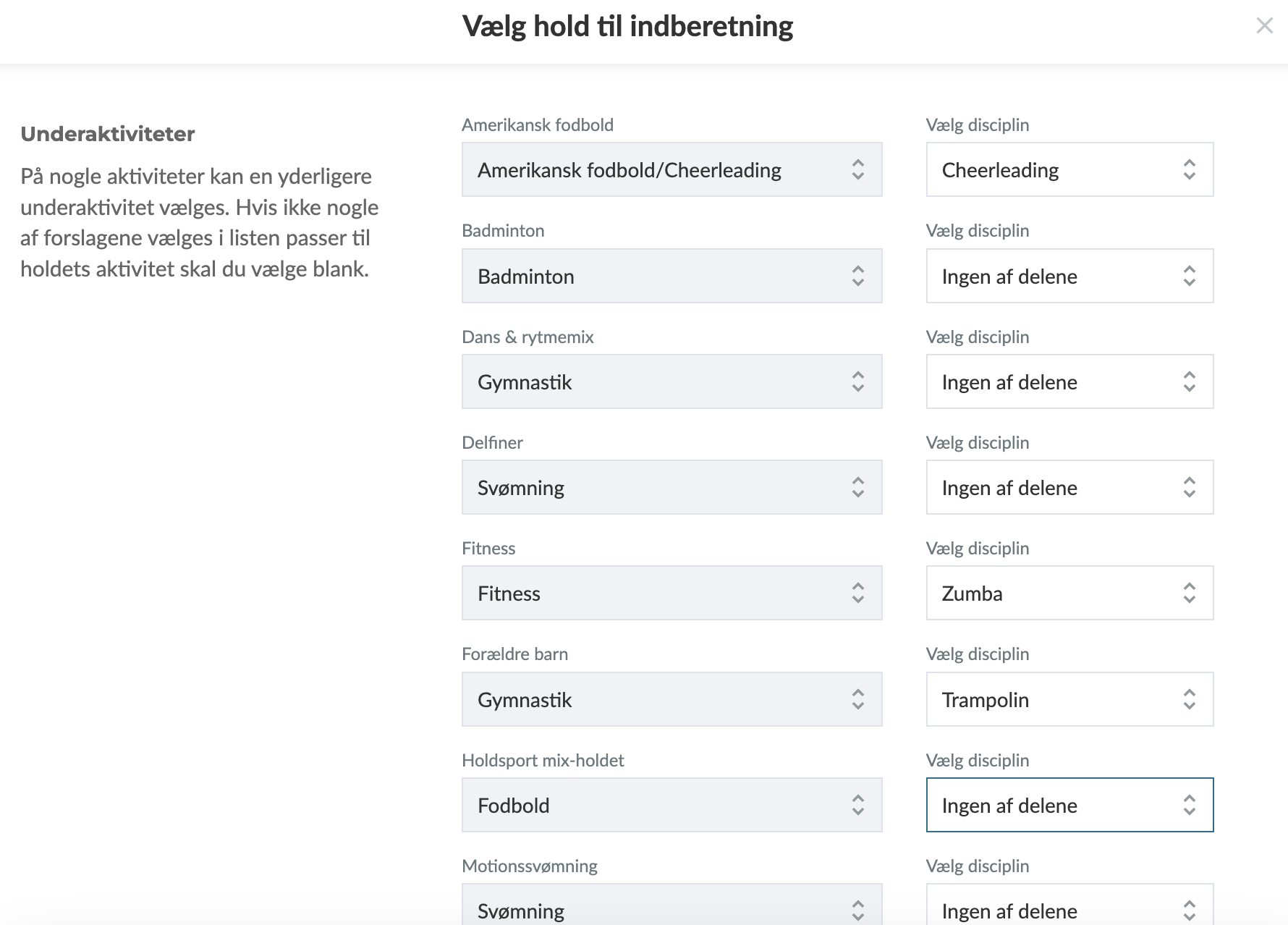 Vælg hold og tjek medlemstal til CFR