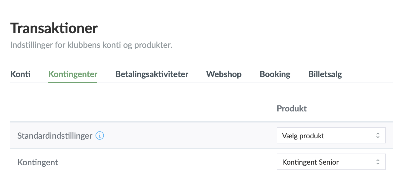 Tilknyt produkter til opkrævninger i Holdsport