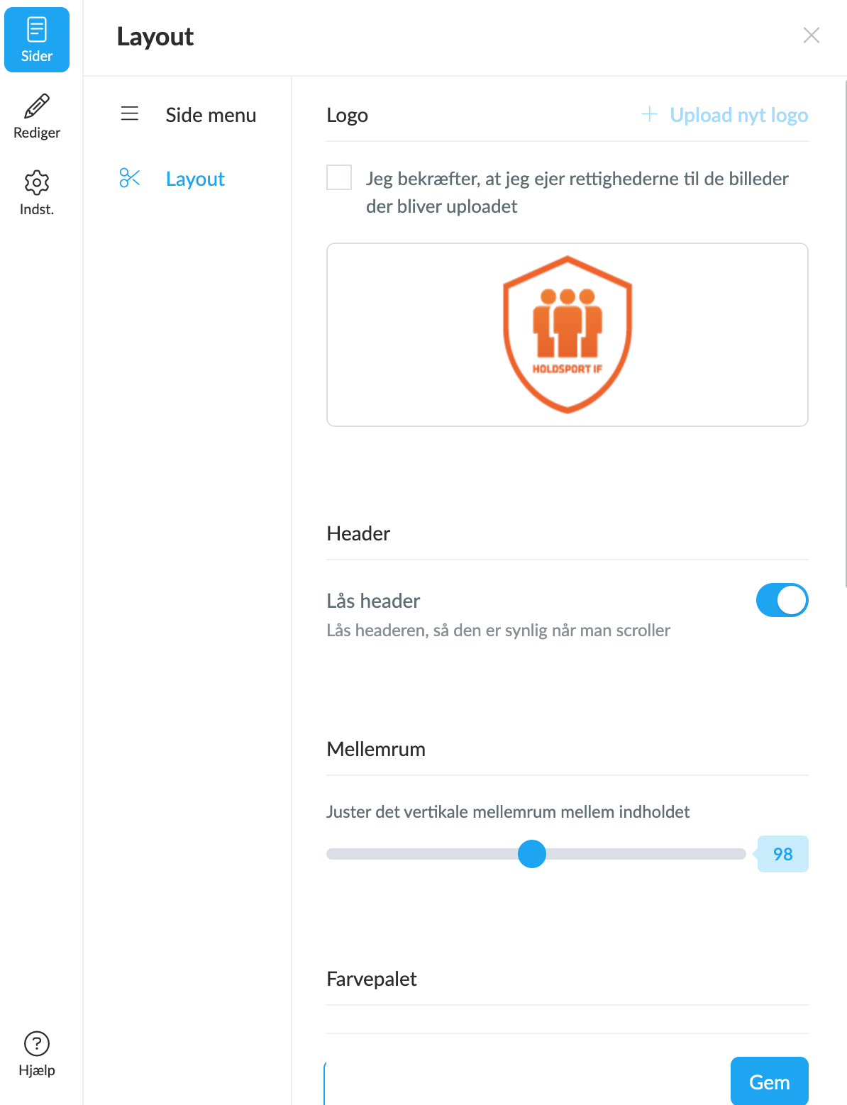 Rediger sider og menu på foreningshjemmesiden