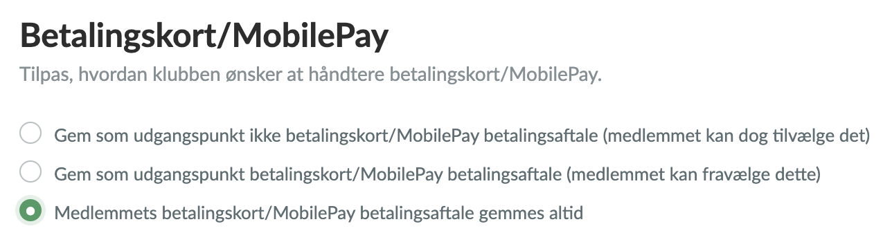 Aktivér automatisk betaling af kontingent i Holdsport